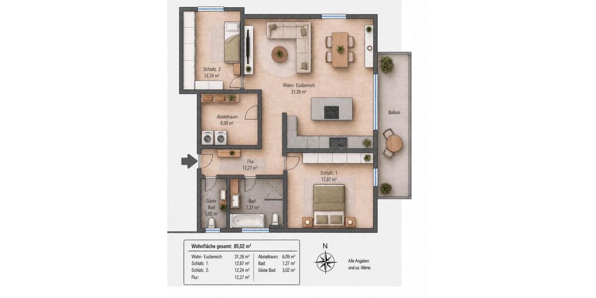 Dachgeschoßwohnung Detmold Hiddesen - 3 Zimmer, 85 m&sup2;, 320.000&euro; | Angebot:27077723