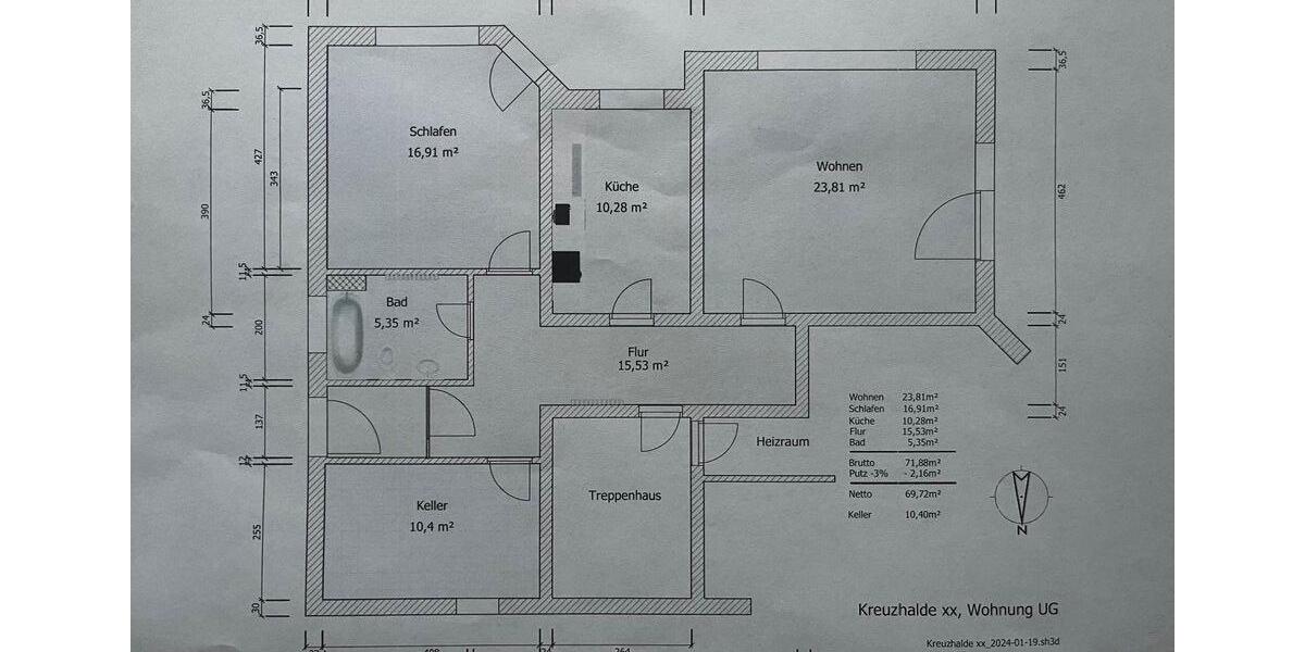 Etagenwohnung Ochsenhausen - 2 Zimmer, 70 m&sup2;, 195.000&euro; | Angebot:26442532