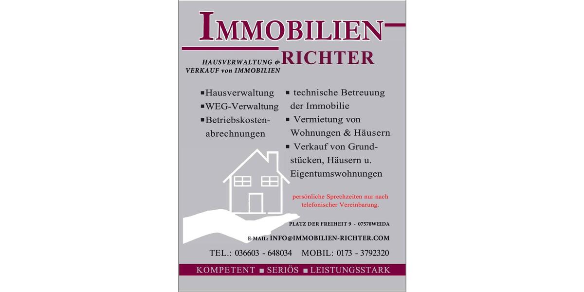 Stadtvilla in Weida - 2 Wohnungen im Dachgeschoss 2 zimmer