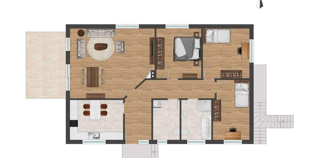 Terrassenwohnung Schildow Schildow - 4 Zimmer, 115 m&sup2;, 499.000&euro; | Angebot:25318106