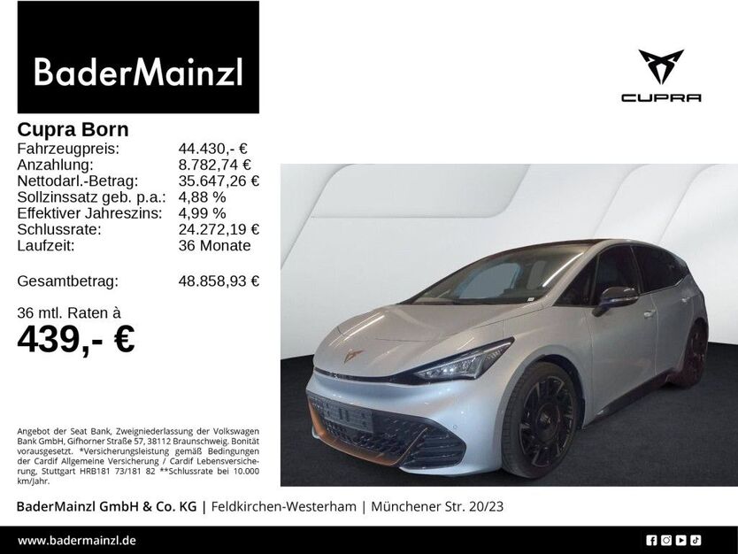 Cupra Born 7.700 km 44.430 € Feldkirchen/Westerham 83620
