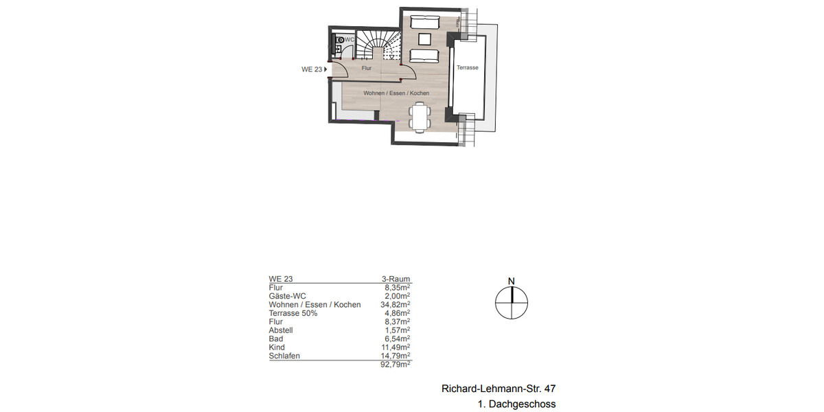 Etagenwohnung Leipzig Südvorstadt - 3 Zimmer, 92 m&sup2;, 524.300&euro; | Angebot:25999005