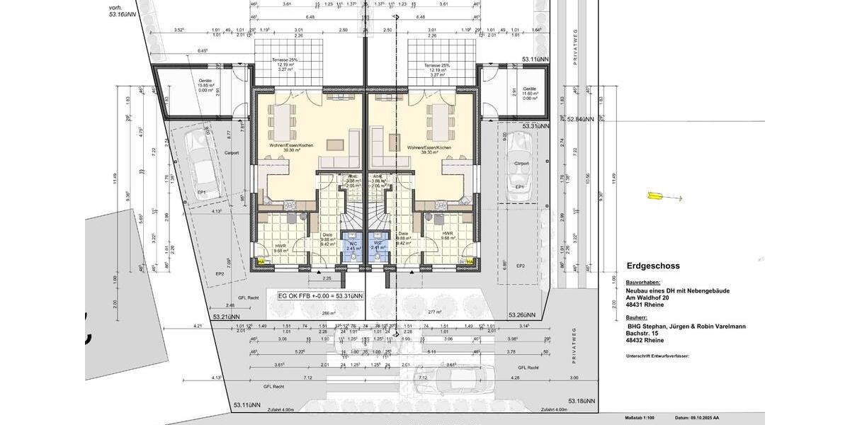 Moderne Doppelhaushälfte in Rheine – KfW 40 Neubau mit PV-Anlage 5 zimmer