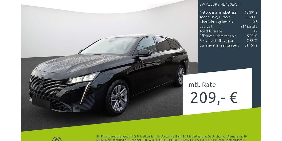 Peugeot 308 85.492 km 16.899 &euro; Ahaus 48683