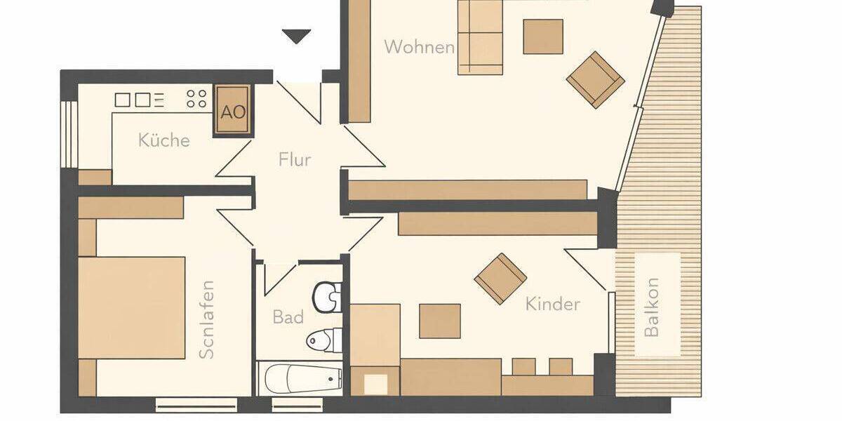 Etagenwohnung Bad Schwartau - 3 Zimmer, 84 m&sup2;, 189.000&euro; | Angebot:26852998