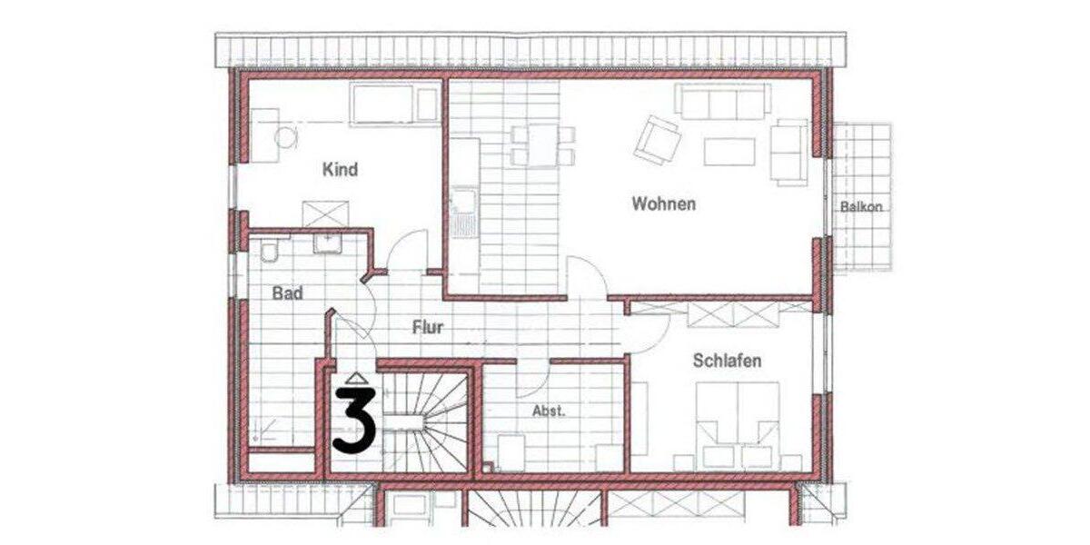 Etagenwohnung Leer (Ostfriesland) - 3 Zimmer, 90 m&sup2;, 270.000&euro; | Angebot:26788433