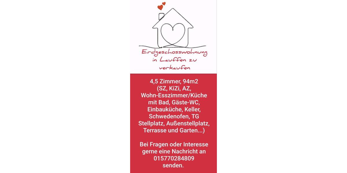 Erdgeschoßwohnung Lauffen am Neckar - 4 Zimmer, 94 m&sup2;, 425.000&euro; | Angebot:27086830