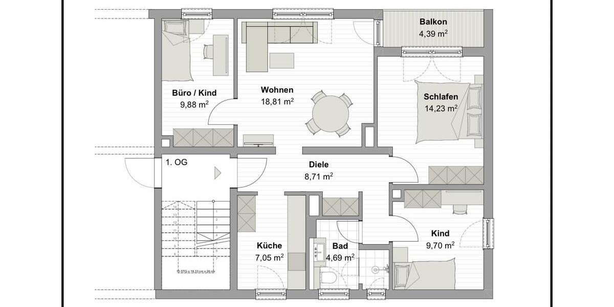 Etagenwohnung Hausham - 4 Zimmer, 75 m&sup2;, 350.000&euro; | Angebot:24691591