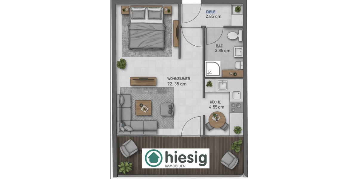 Etagenwohnung Sonthofen - 1 Zimmer, 39 m&sup2;, 169.000&euro; | Angebot:25352036