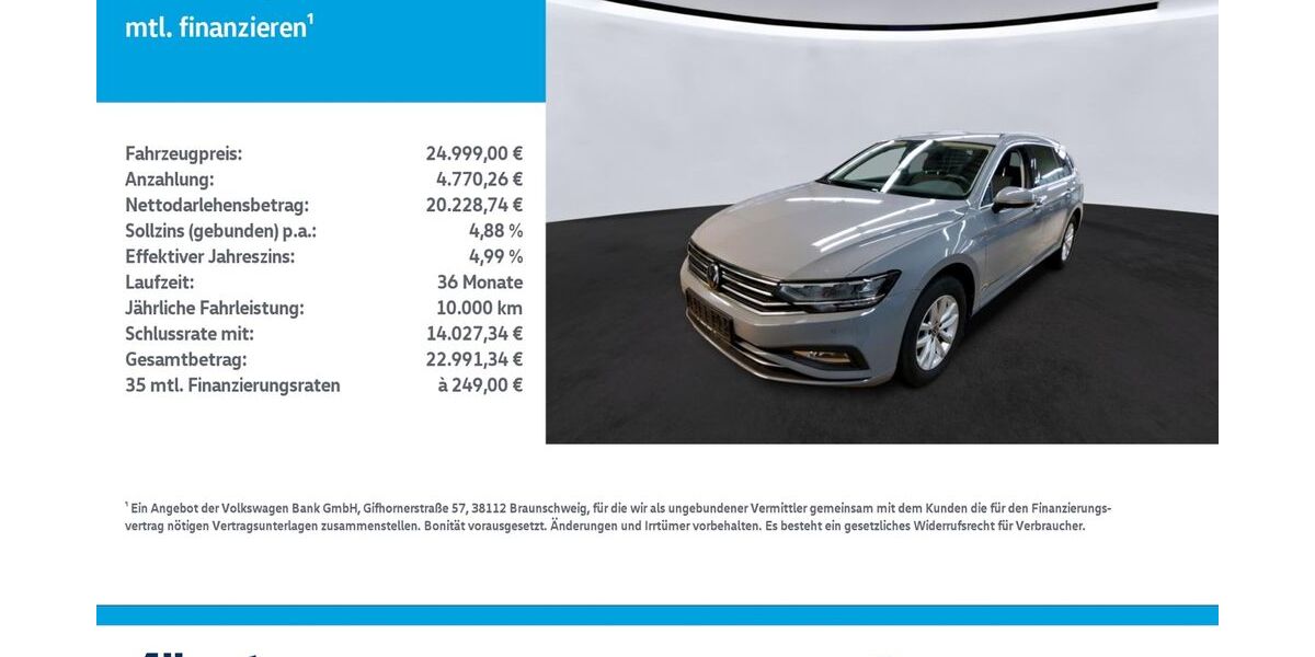 VW Passat Variant 66.737 km 24.999 &euro; Leinefelde-Worbis/DE 37327