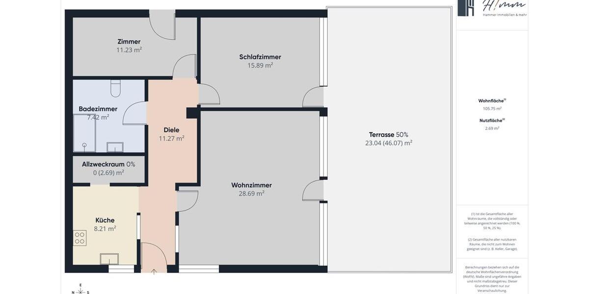 Etagenwohnung Bad Ems - 3 Zimmer, 106 m&sup2;, 1.000&euro; | Angebot:26300111