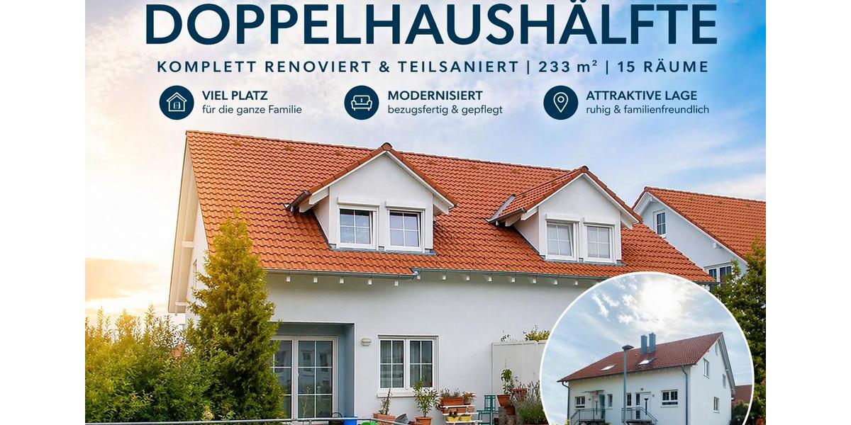 Doppelhaushälfte Sigmaringen - 15 Zimmer, 150 m&sup2;, 375.000&euro; | Angebot:26266643