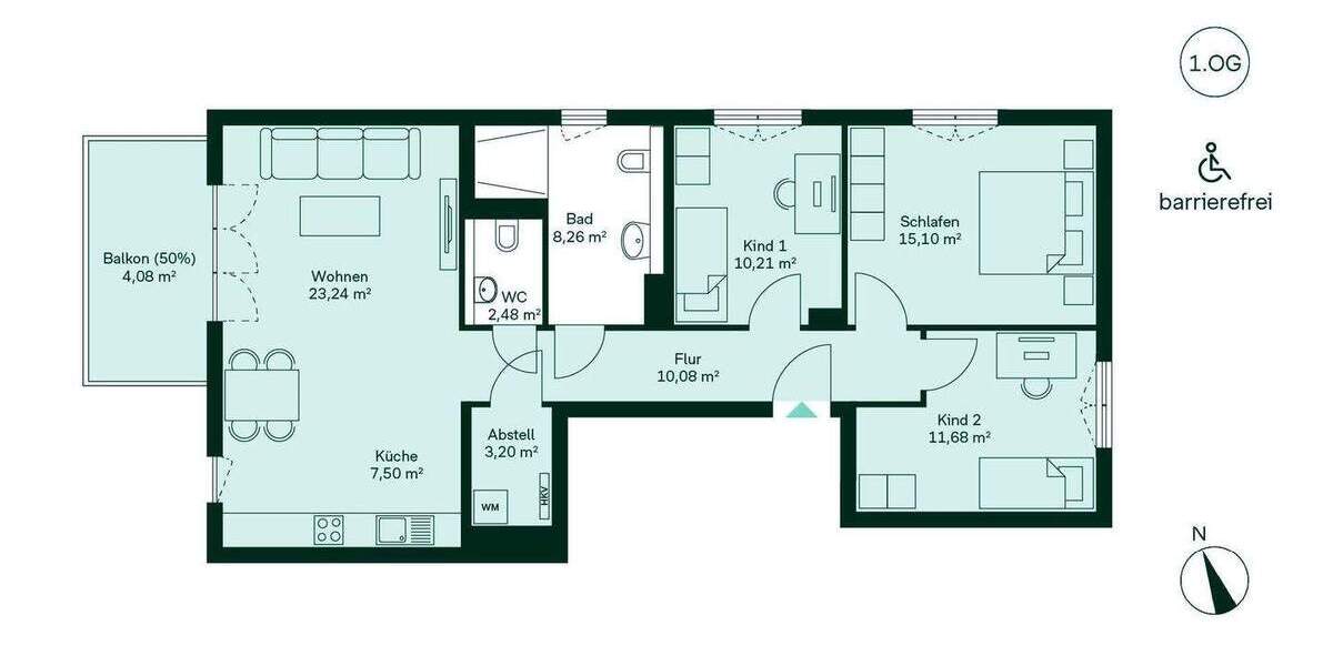Etagenwohnung Hoppegarten Dahlwitz-Hoppegarten - 4 Zimmer, 95 m&sup2;, 484.900&euro; | Angebot:24989995