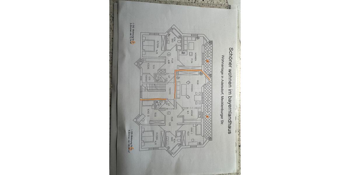 Etagenwohnung Adelsdorf - 4 Zimmer, 109 m&sup2;, 1.060&euro; | Angebot:26653349