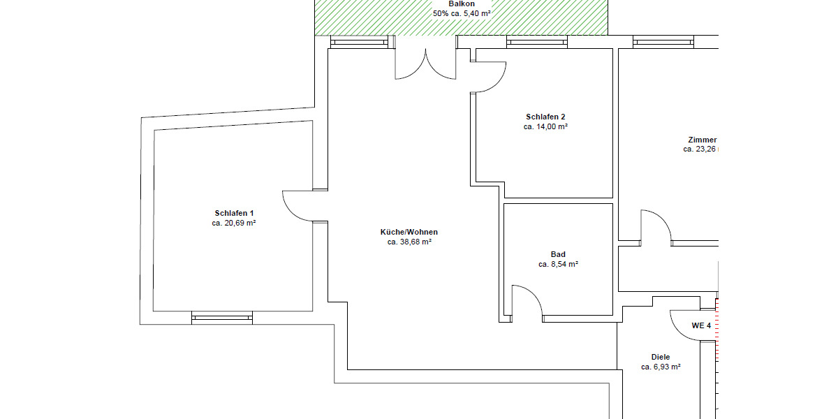 Etagenwohnung Viechtach - 3 Zimmer, 94 m&sup2;, 950&euro; | Angebot:26434079