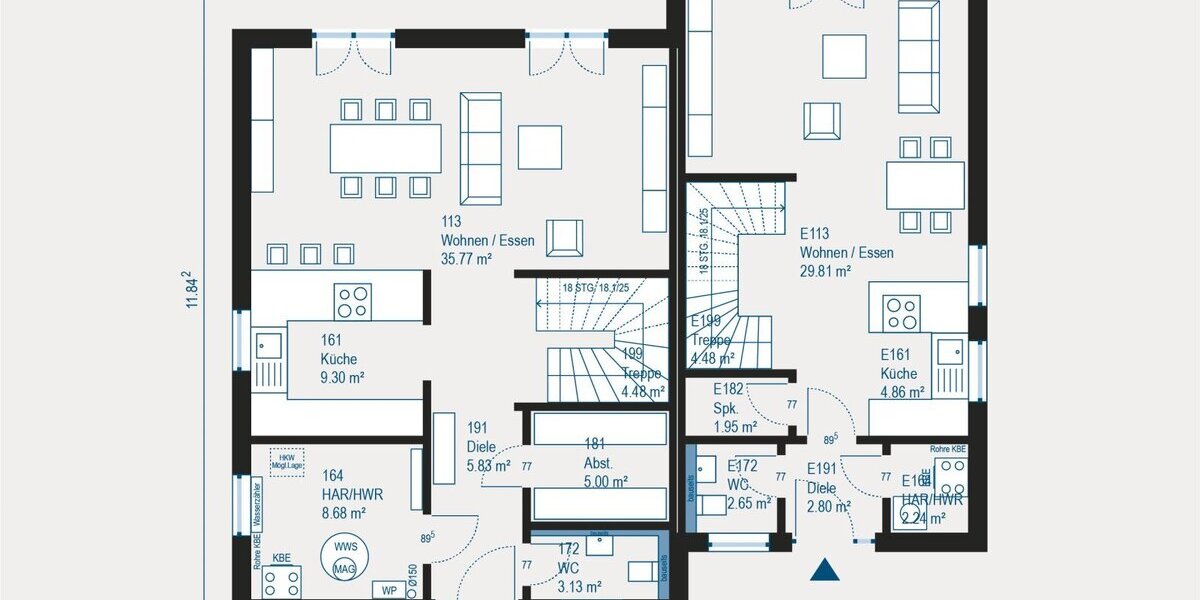 Modernes Mehrgenerationenhaus im Bauhausstil mit vielseitiger Einliegerwohnung - Mehrfamilienhaus, Wohnhaus Schweinfurt Bellevue | Angebot:27340887