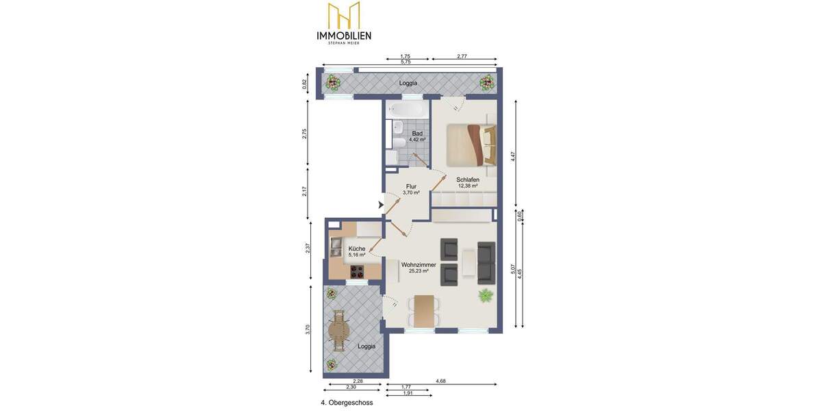 Etagenwohnung Taucha - 2 Zimmer, 55 m&sup2;, 135.500&euro; | Angebot:25732463