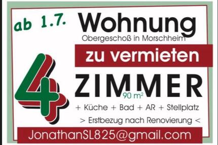 ObergeschossWohnung 90 m² ab 01.07.25 in Morschheim zu vermieten