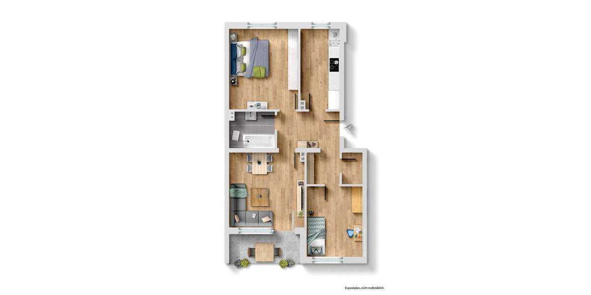 Etagenwohnung Remscheid Innen - 3 Zimmer, 68 m&sup2;, 158.000&euro; | Angebot:24424324