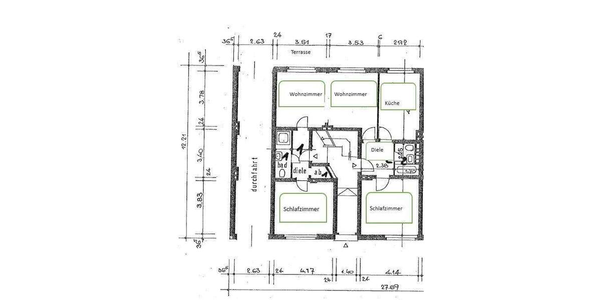 Etagenwohnung Oberhausen Stadtmitte - 3 Zimmer, 93 m&sup2;, 975&euro; | Angebot:24875519