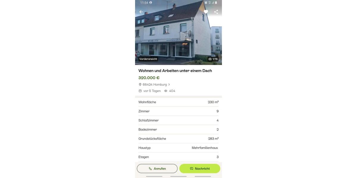 Mehrfamilienhaus, Wohnhaus Homburg - 9 Zimmer, 230 m&sup2;, 285.000&euro; | Angebot:26435820