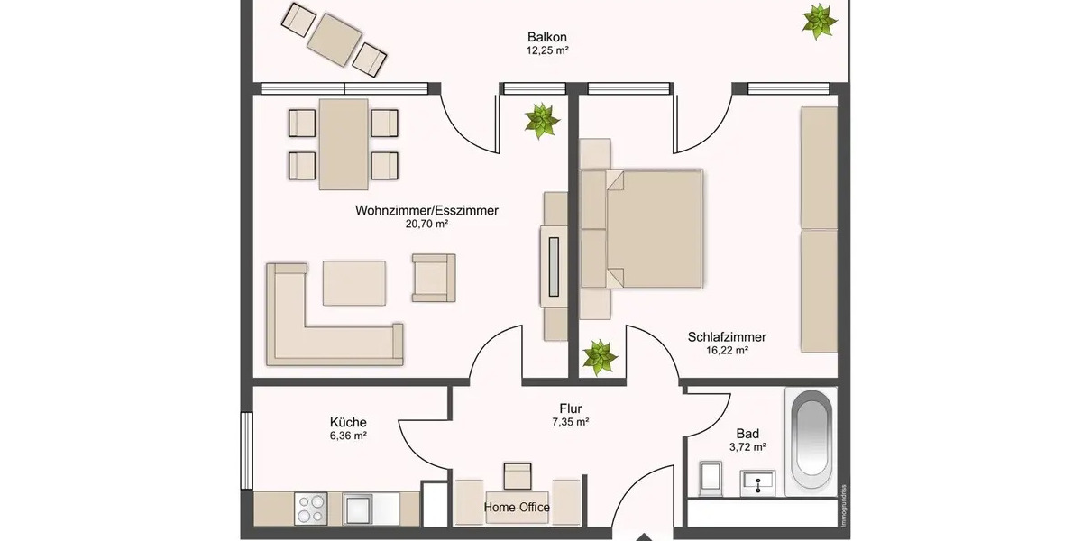 Modern renovierte 2 -Zi Wohnung im Top-Zustand mit sehr großem Balkon - Etagenwohnung Puchheim Puchheim-Bahnhof | Angebot:21810550