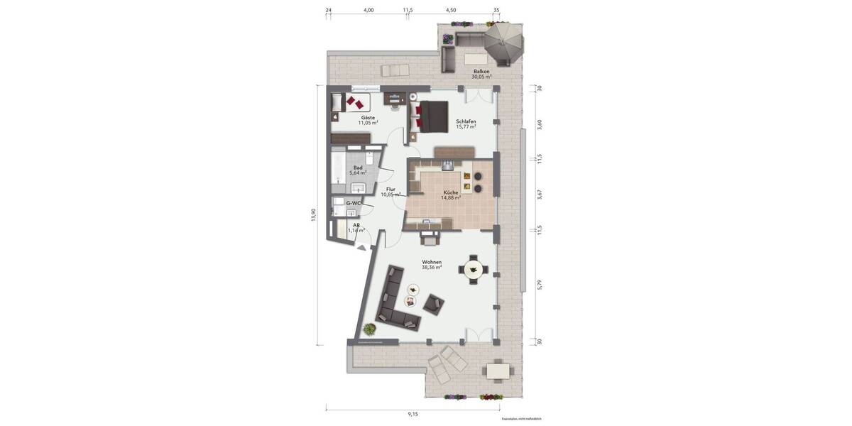 Etagenwohnung Timmendorfer Strand / Niendorf Niendorf/Ostsee - 3 Zimmer, 128 m&sup2;, 1.250.000&euro; | Angebot:26454183