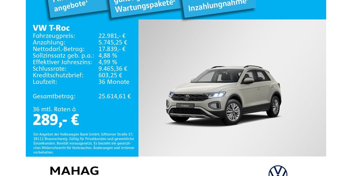 VW T-Roc 2.011 km 22.981 &euro; München 81825