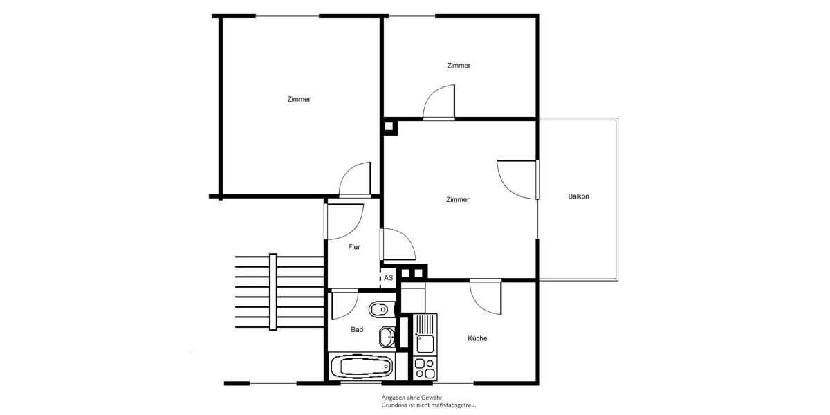 Etagenwohnung Fulda - 3 Zimmer, 54 m&sup2;, 565&euro; | Angebot:26695099
