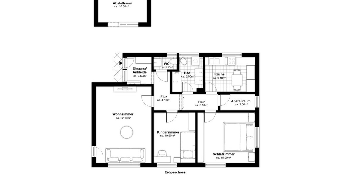 Delmenhorst-Annenheide Gepflegter Walmdachbungalow mit schönem Garten in zweiter Reihe - Bungalow Delmenhorst / Annenheide Annenheide | Angebot:26355215