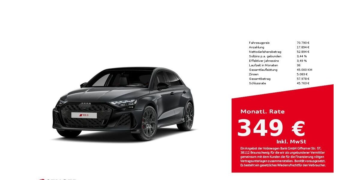 Audi RS3 9.055 km 70.790 &euro; Münster 48153