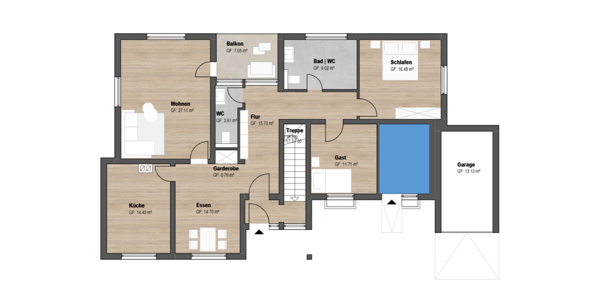 Sanierte 3,5-ZKB-Erdgeschosswohnung mit Balkon und Garten 3 zimmer