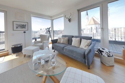 Exklusives Penthouse mit Alpenblick – stilvolles Wohnen nahe Salzburg - voll möbliert - Wohnung Freilassing Freilassing | Angebot:26218800