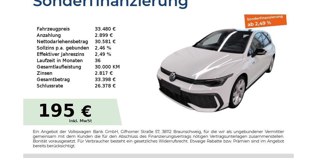 VW Golf 13.991 km 33.480 &euro; Fürth 90763