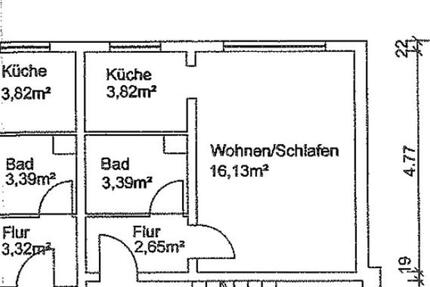 1-Zimmer-Wohnung, vermietet, als Renditeobjekt 1 zimmer