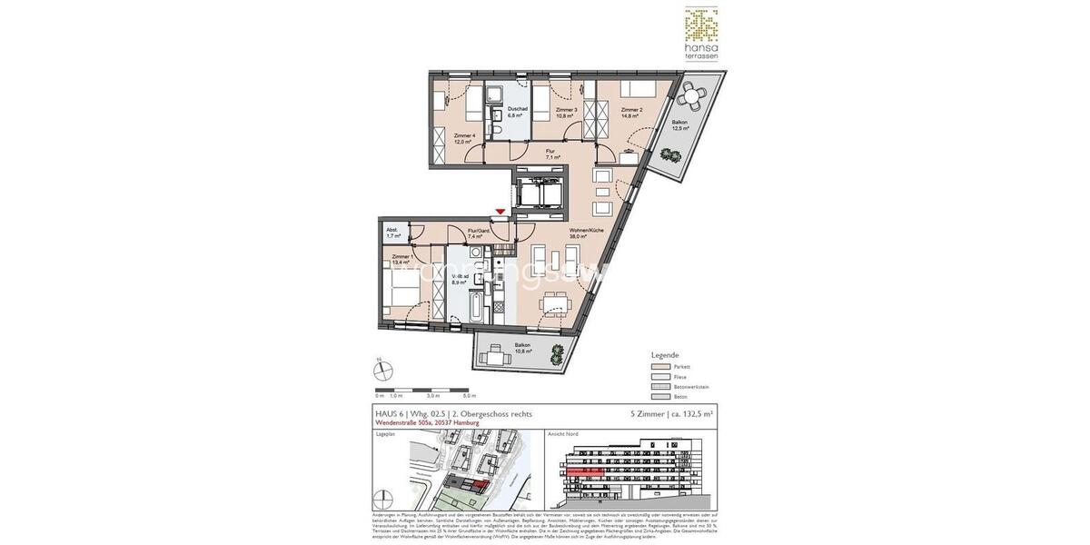 Etagenwohnung Hamburg Borgfelde - 5 Zimmer, 130 m&sup2;, 2.225&euro; | Angebot:24868075