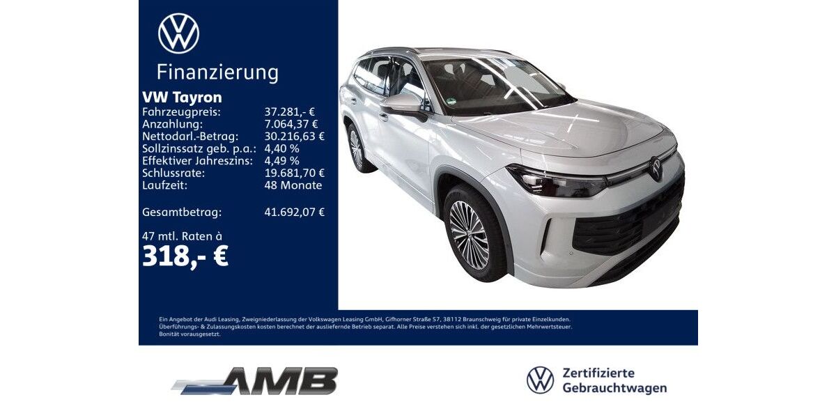 VW Tayron 10.180 km 36.550 &euro; Borna 04552