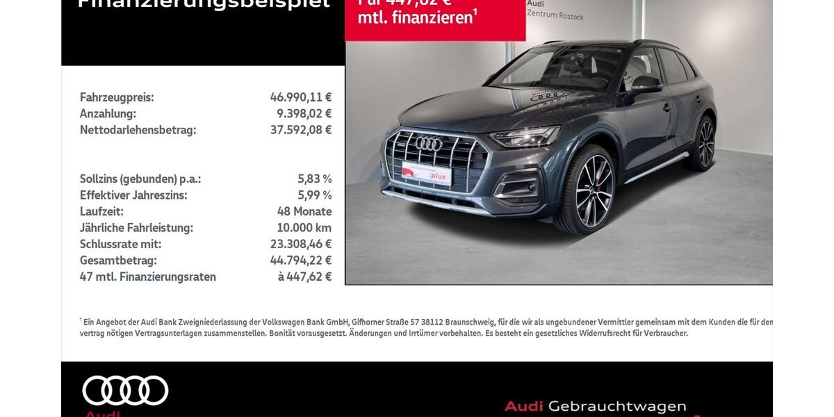 Audi Q5 63.484 km 45.790 € Rostock 18059