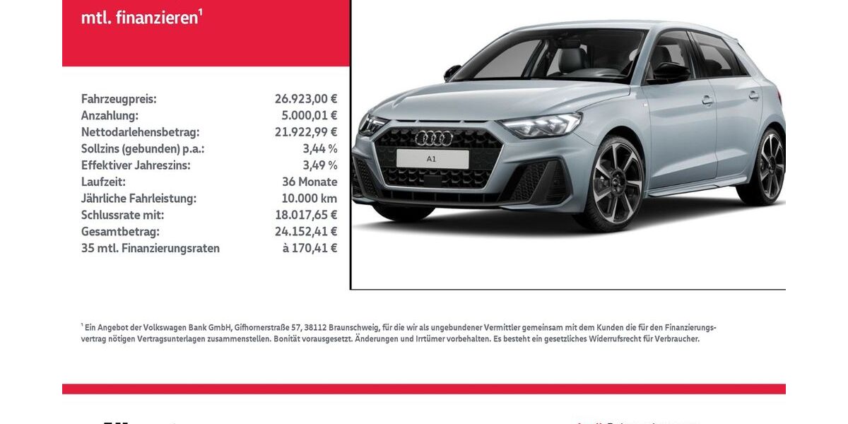 Audi A1 6.371 km 26.923 &euro; Nordhausen 99734