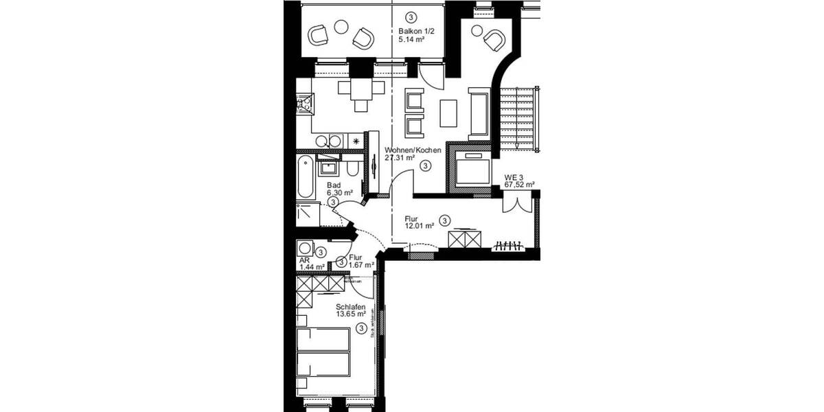 Etagenwohnung Leipzig Stötteritz - 2 Zimmer, 67 m&sup2;, 750&euro; | Angebot:26862877