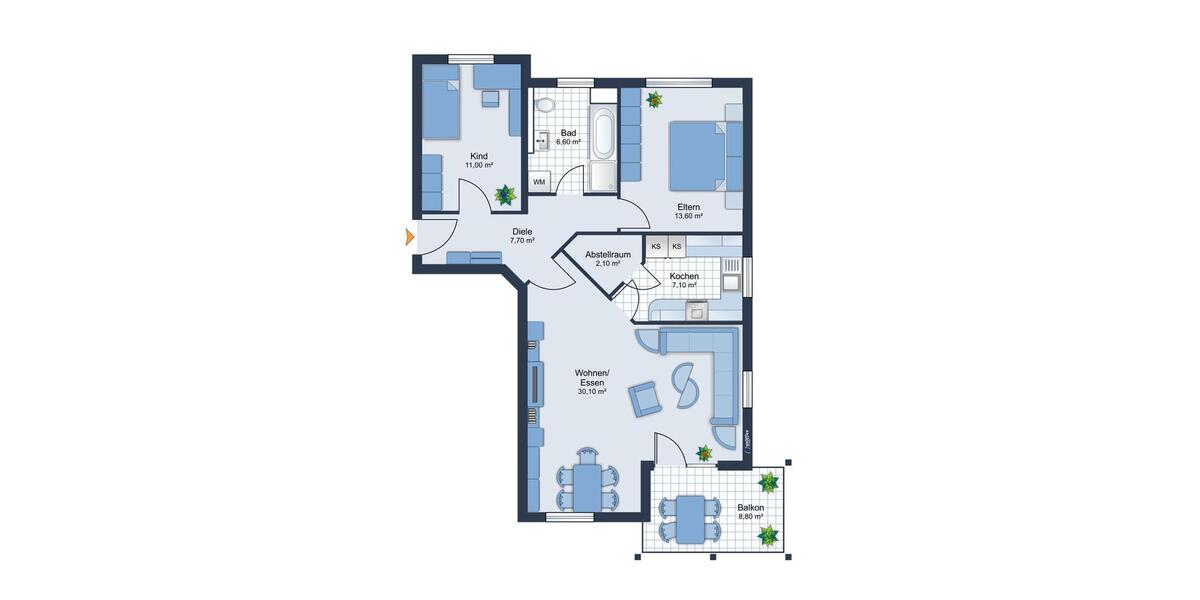 Etagenwohnung Wertheim - 3 Zimmer, 83 m&sup2;, 840&euro; | Angebot:26351737