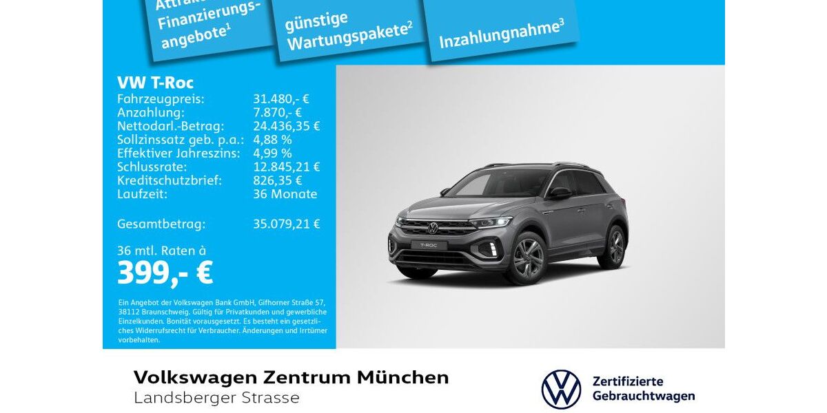 VW T-Roc 8.531 km 31.480 &euro; München 80687