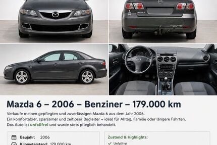 Mazda 6 179.000 km 3.000 &euro; Emmerich am Rhein 46446
