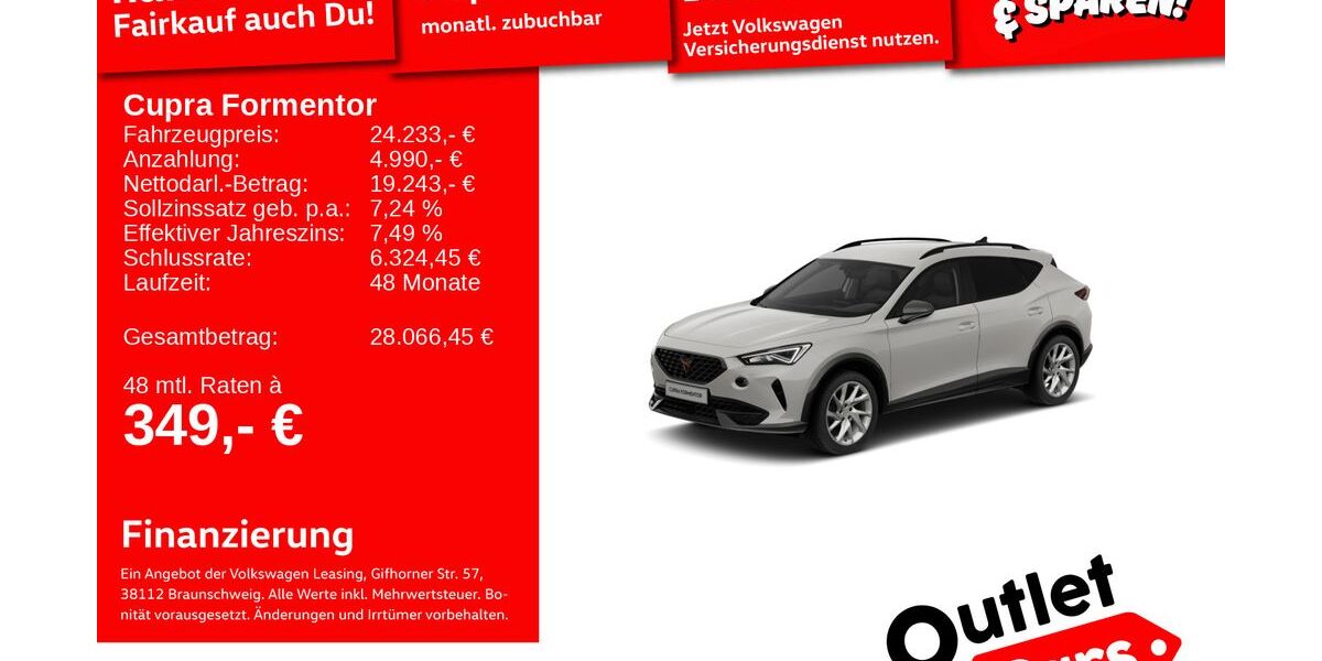 Cupra Formentor 28.677 km 23.991 &euro; Weinheim 69469