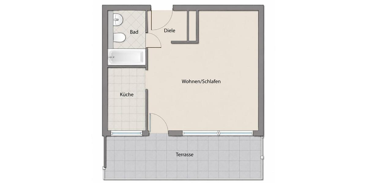 Erdgeschoßwohnung Bad Wörishofen - 1 Zimmer, 35 m&sup2;, 133.000&euro; | Angebot:27009028
