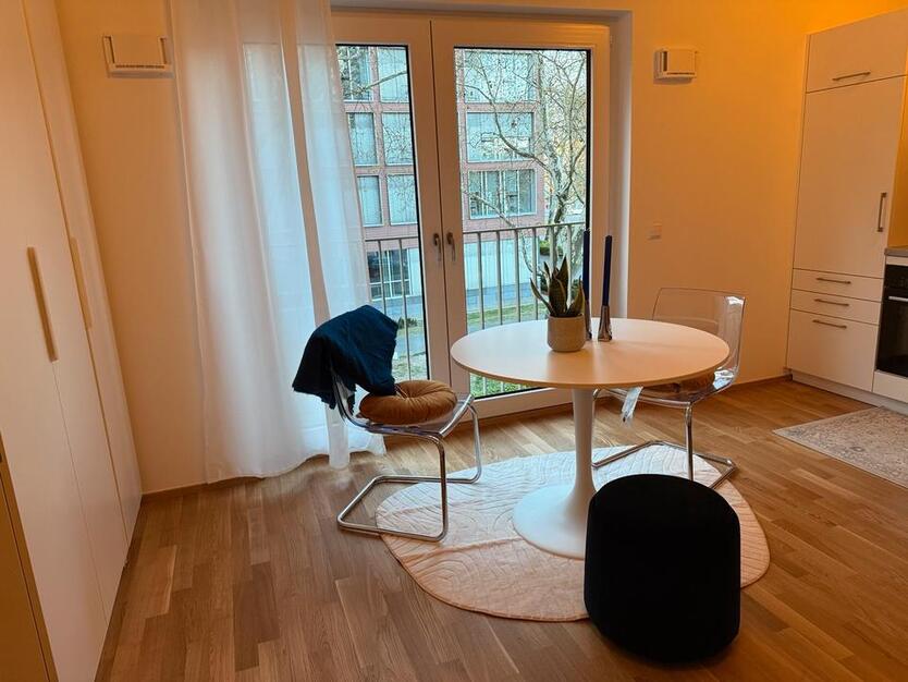 NeubauWohnung voll möbliert am Main. Top Lage