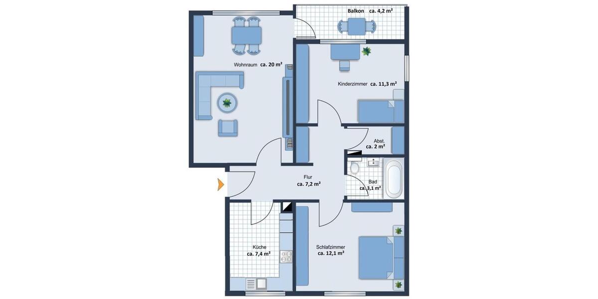 Etagenwohnung Melsdorf - 3 Zimmer, 65 m&sup2;, 158.000&euro; | Angebot:27279898