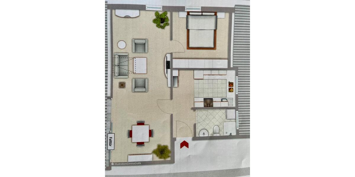 Etagenwohnung Husum - 2 Zimmer, 55 m&sup2;, 525&euro; | Angebot:25403758