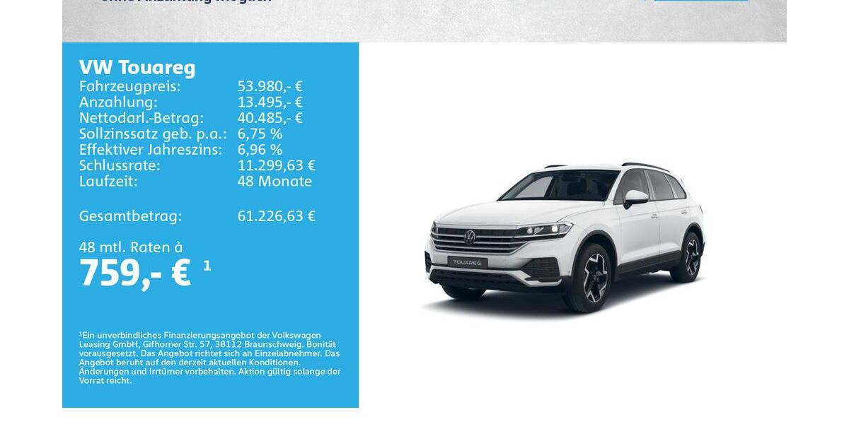 VW Touareg 26.000 km 52.680 &euro; Würzburg 97076