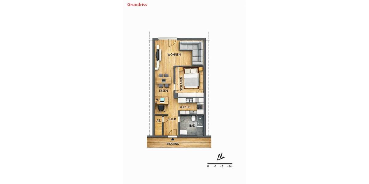 Terrassenwohnung Bad Schwartau - 2 Zimmer, 65 m&sup2;, 229.000&euro; | Angebot:26048749